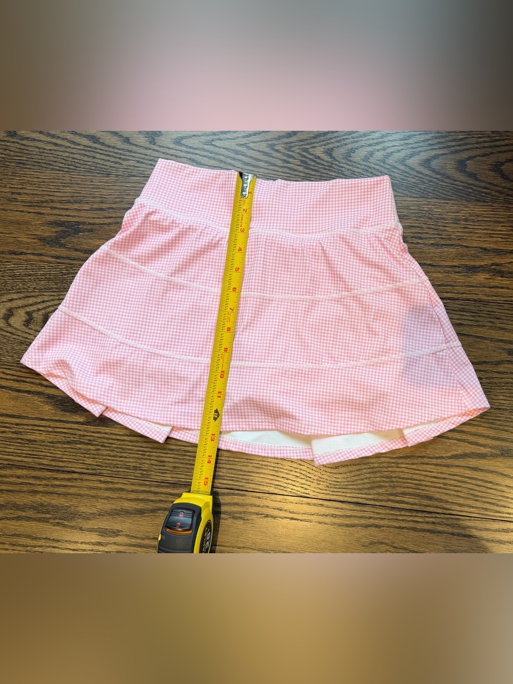 Altar'd State Pink Gingham Tiered Mini Skirt - Picture 3 of 5